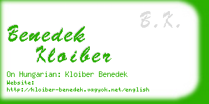 benedek kloiber business card